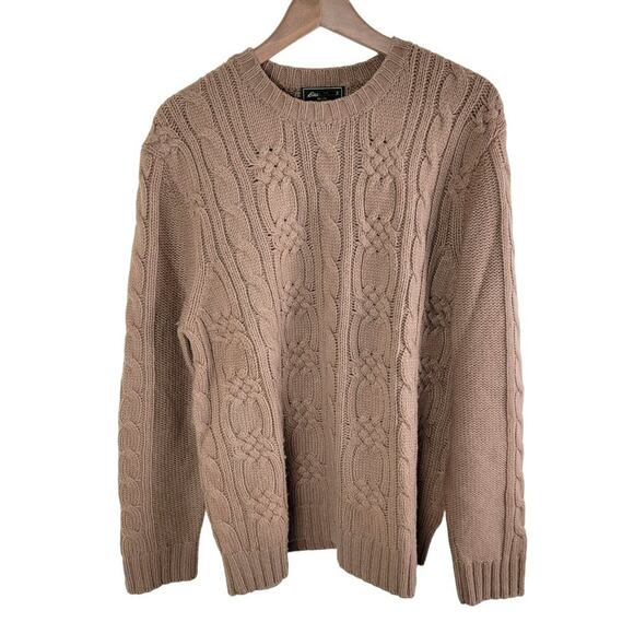 Eddie Bauer Other - Eddie Bauer Mens Fisherman Cable Knit Sweater size M Tan Wool Cashmere